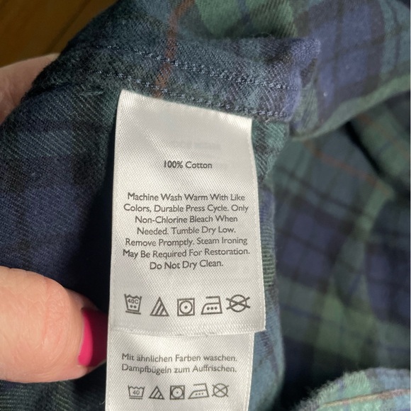 Eddie Bauer green and blue plaid button up - Tall Large - Picture 7 of 11